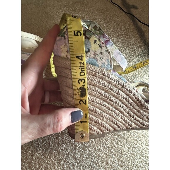 Christian Siriano Floral High Heel Wedge Open Toe Size 8 - Picture 10 of 10